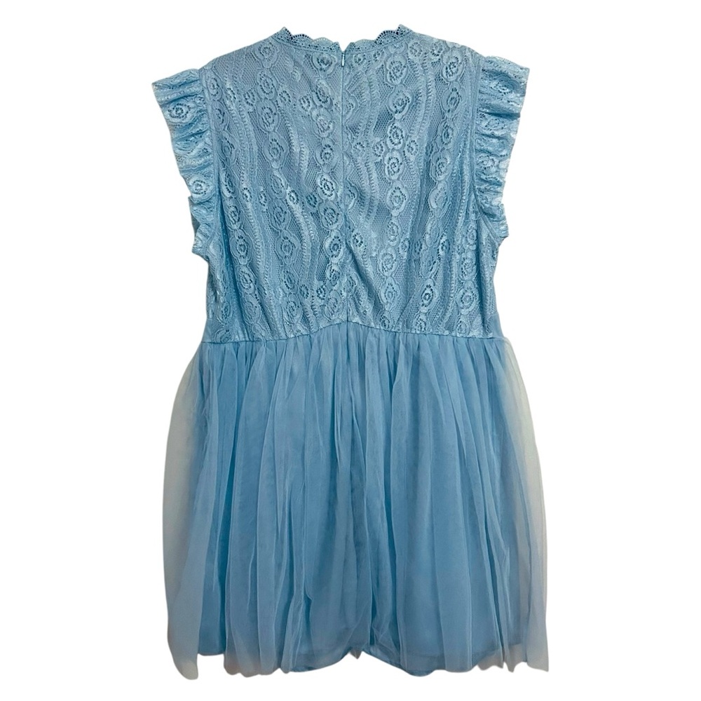 NWT Blue Lace Ruffle Trim Fit & Flare Dress 4XL - Picture 6 of 15